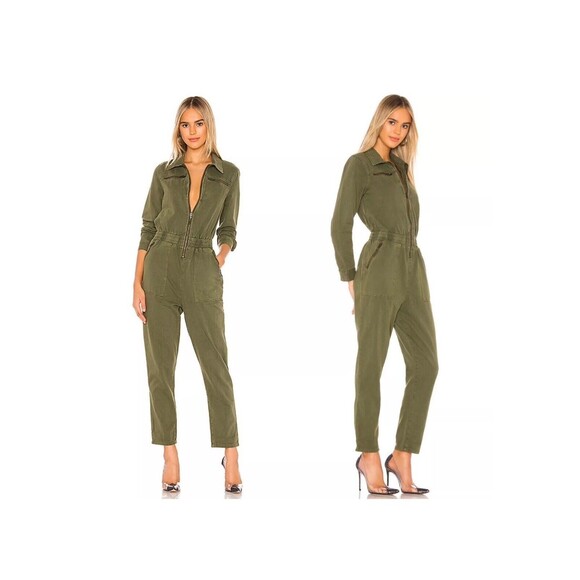 Blank NYC Mary Jane Utility Jumpsuit Coveralls Med Olive Green Revolve Shopbop - Picture 1 of 16